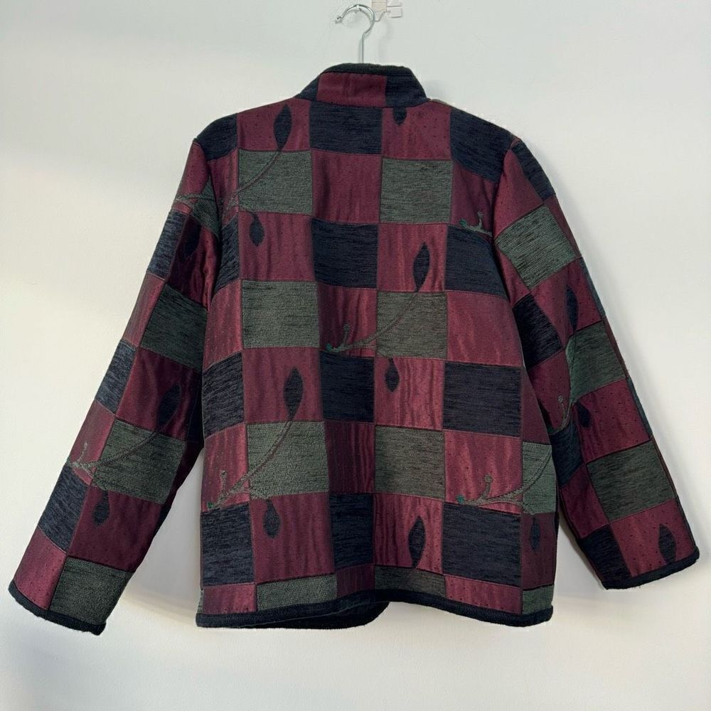 Graff Women's Patchwork Tapestry Knitted Button U… - image 2